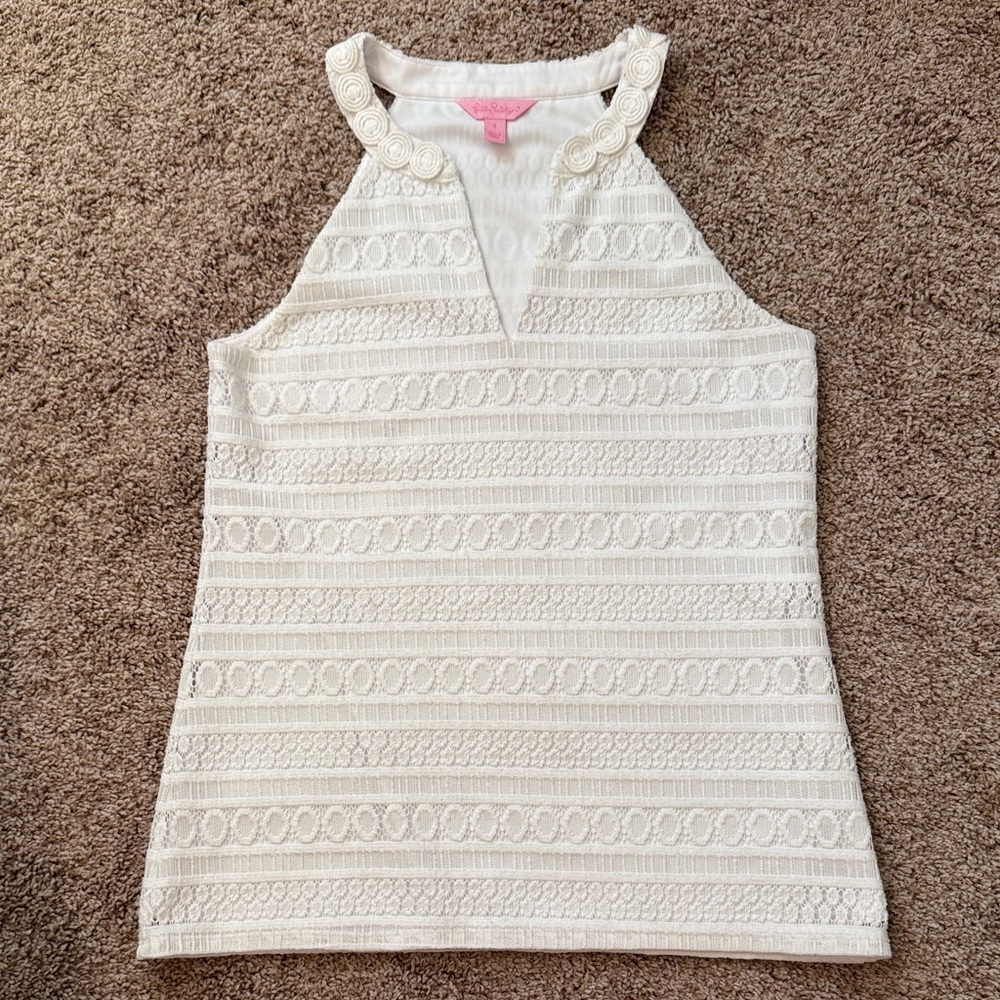 Lilly Pulitzer Cream Lace Tank Top
